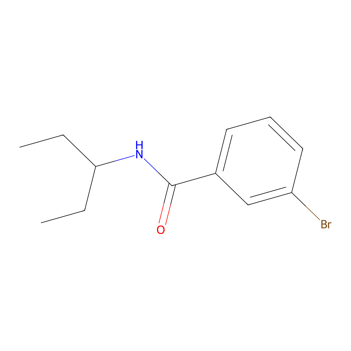 3-bromo-N-pentan-3-ylbenzamide molecular structure, CAS 6612-51-7