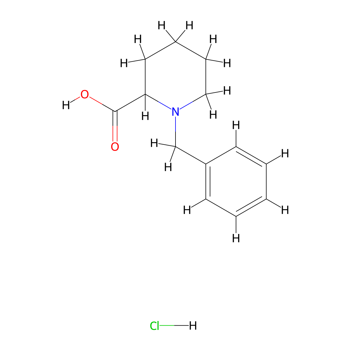1-Benzylpiperidine-2-carboxylic acid hydrochloride molecular structure, CAS 66120-28-3