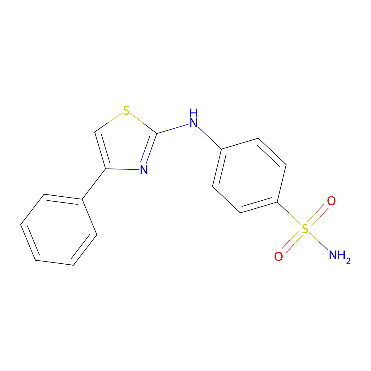 4-[(4-Phenyl-2-thiazolyl)amino]-benzenesulfonamide molecular structure, CAS 66121-82-2