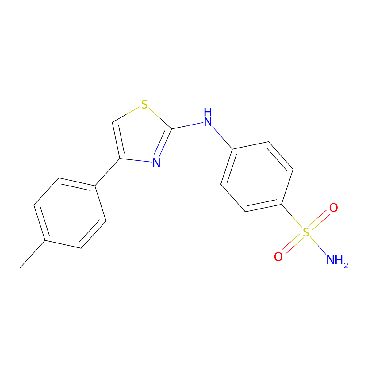 Benzenesulfonamide, 4-[[4-(4-methylphenyl)-2-thiazolyl]amino]- molecular structure, CAS 66121-83-3