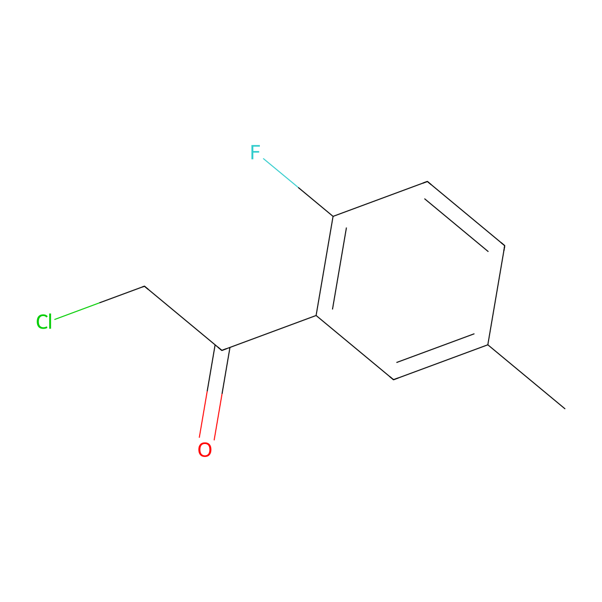 2-Chloro-1-(2-fluoro-5-methylphenyl)ethan-1-one molecular structure, CAS 66122-32-5
