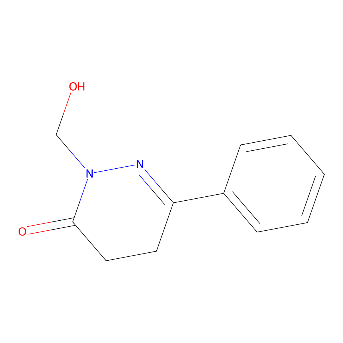2-(hydroxymethyl)-6-phenyl-4,5-dihydropyridazin-3(2H)-one molecular structure, CAS 66122-53-0
