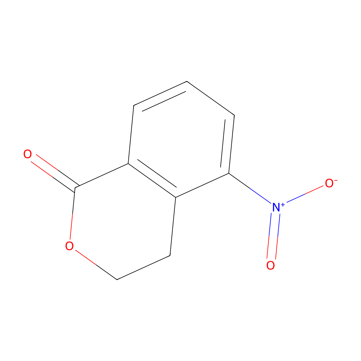 5-nitro-3,4-dihydro-1H-2-benzopyran-1-one molecular structure, CAS 66122-94-9