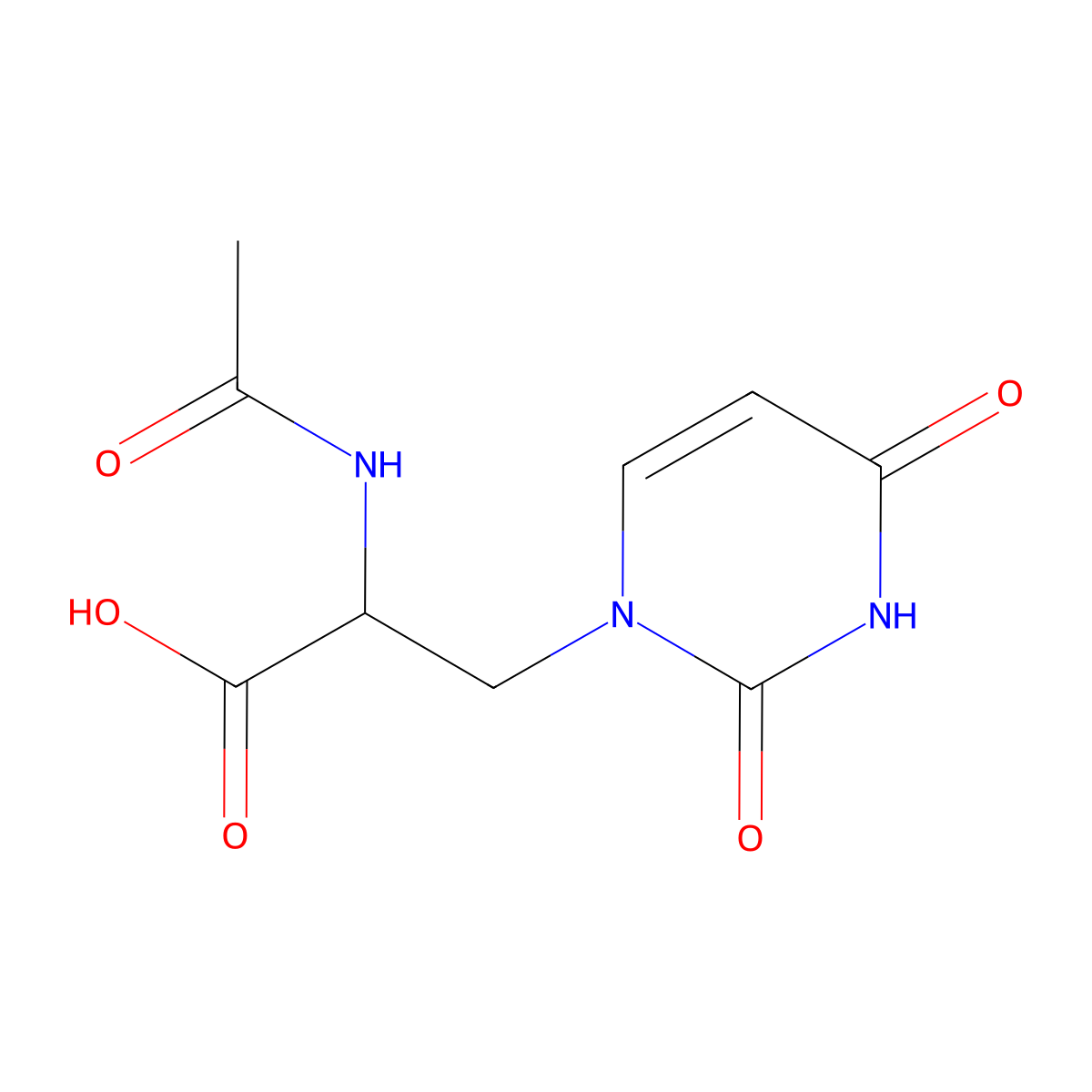 3-(2,4-Dioxo-1,2,3,4-tetrahydropyrimidin-1-yl)-2-acetamidopropanoic acid molecular structure, CAS 66127-82-0