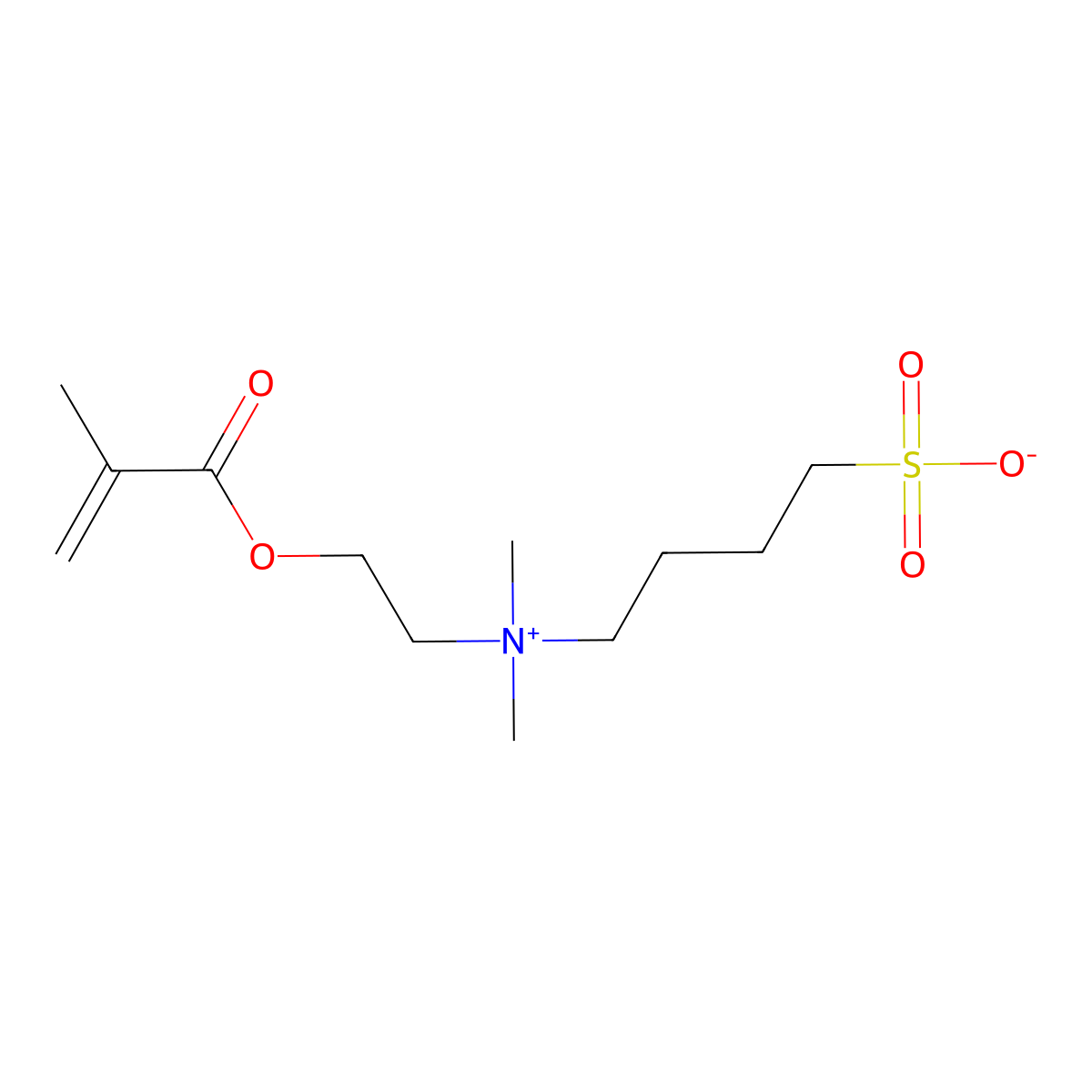 4-((2-(Methacryloyloxy)ethyl)dimethylammonio)butane-1-sulfonate molecular structure, CAS 6613-65-6