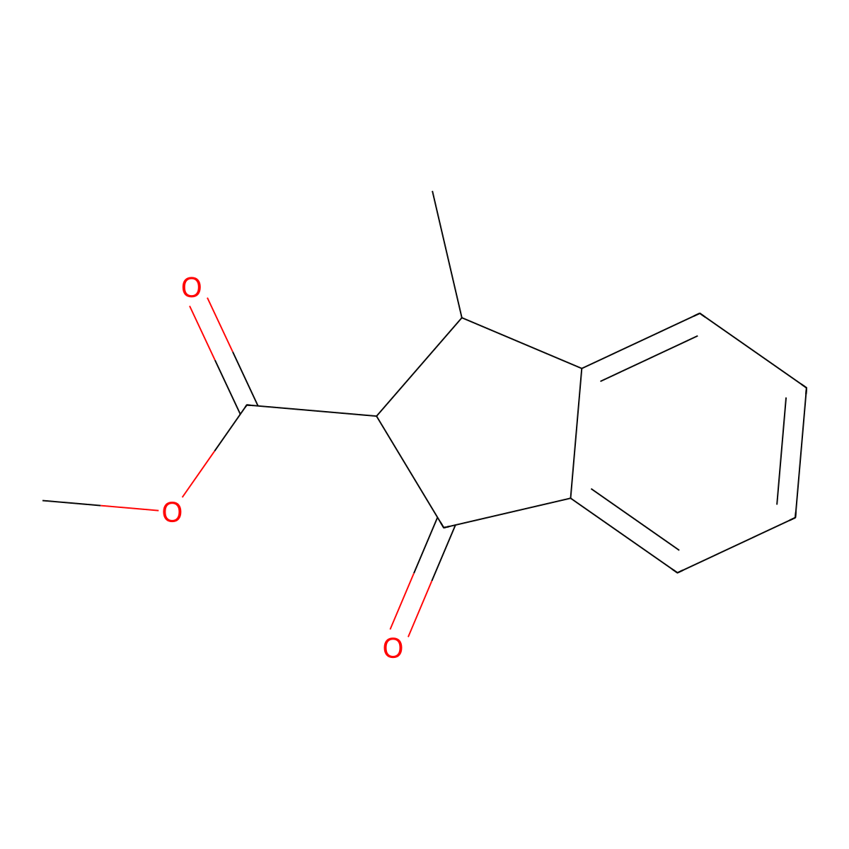 Methyl 1-methyl-3-oxo-2,3-dihydro-1H-indene-2-carboxylate molecular structure, CAS 66130-38-9