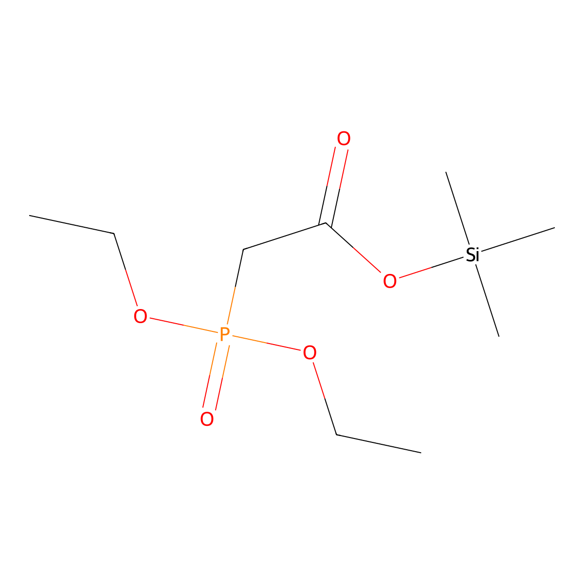 Trimethylsilyl (diethoxyphosphinoyl)acetate molecular structure, CAS 66130-90-3