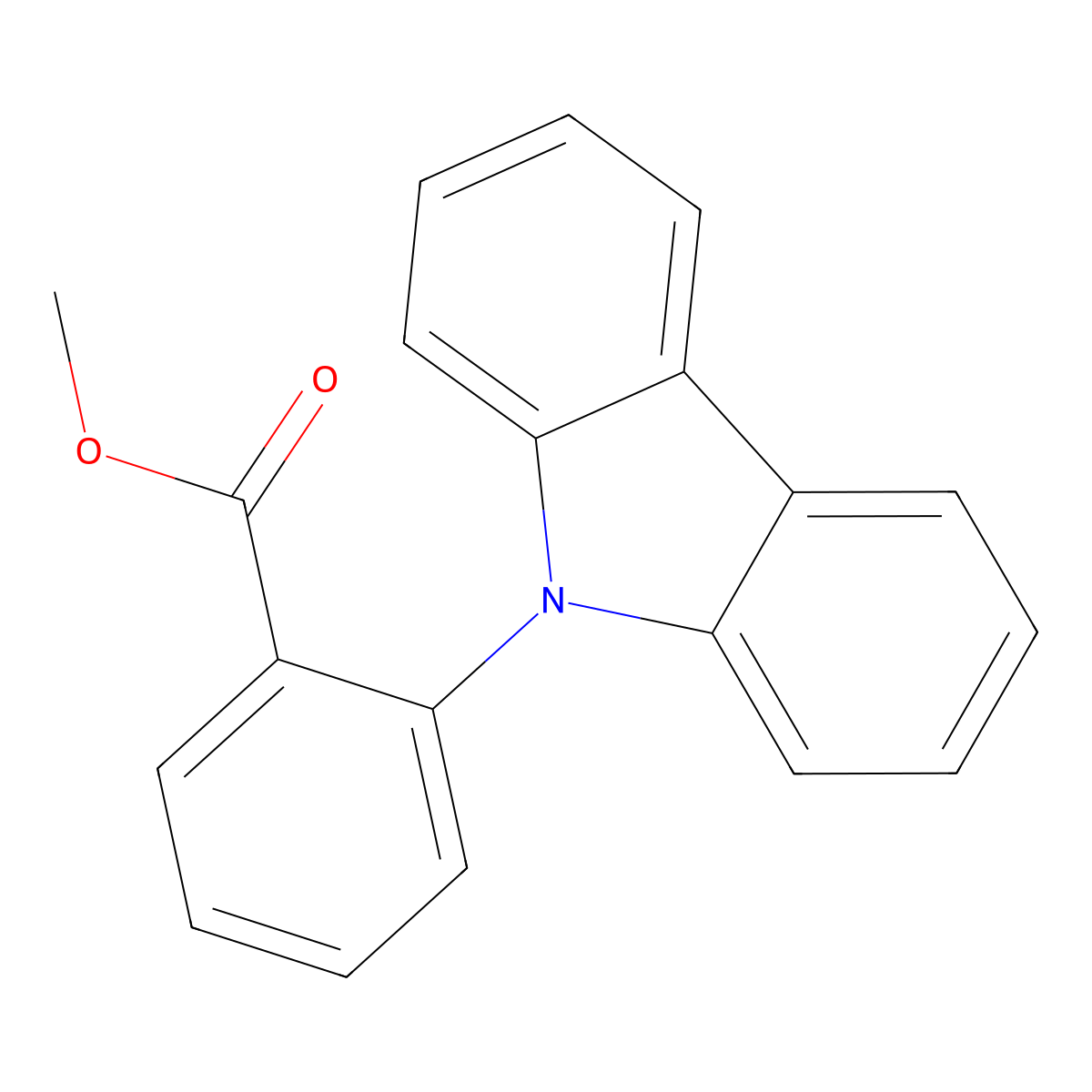 methyl 2-(9H-carbazol-9-yl)benzoate molecular structure, CAS 66131-59-7