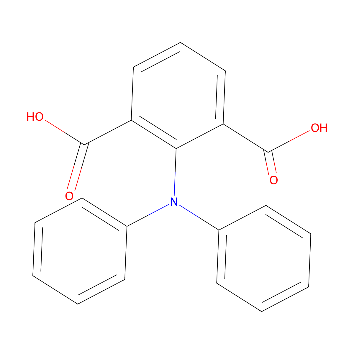 1,3-Benzenedicarboxylic acid, 2-(diphenylamino)- molecular structure, CAS 66131-65-5