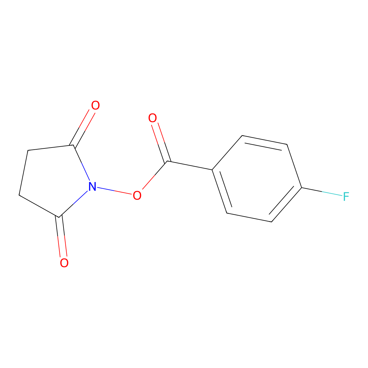 N-succinimidyl 4-fluorobenzoate molecular structure, CAS 66134-67-6