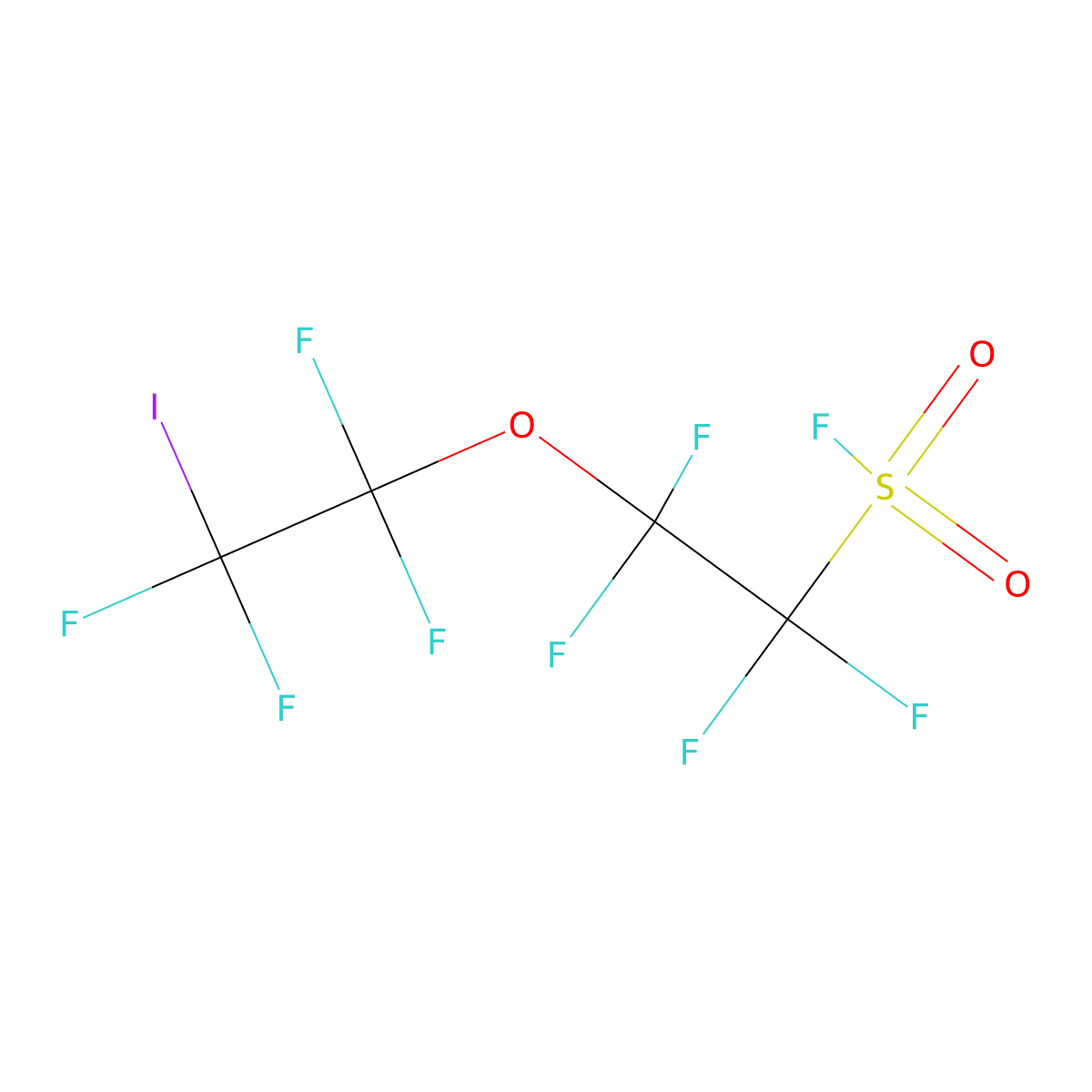 1,1,2,2-Tetrafluoro-2-(1,1,2,2-tetrafluoro-2-iodoethoxy)ethanesulphonyl fluoride molecular structure, CAS 66137-74-4