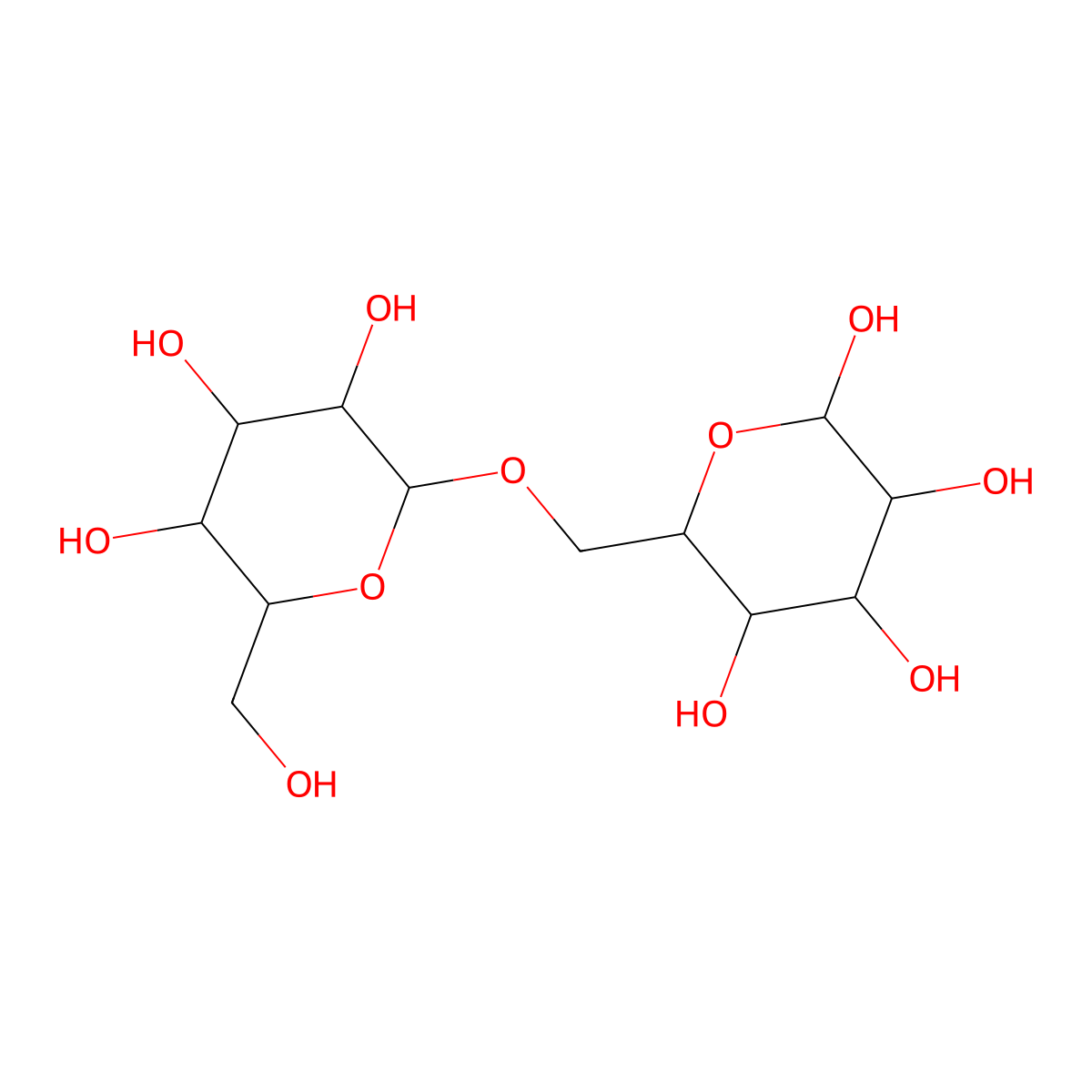 6-O-alpha-D-erythro-Hexopyranosyl-D-erythro-hexopyranose molecular structure, CAS 6614-35-3