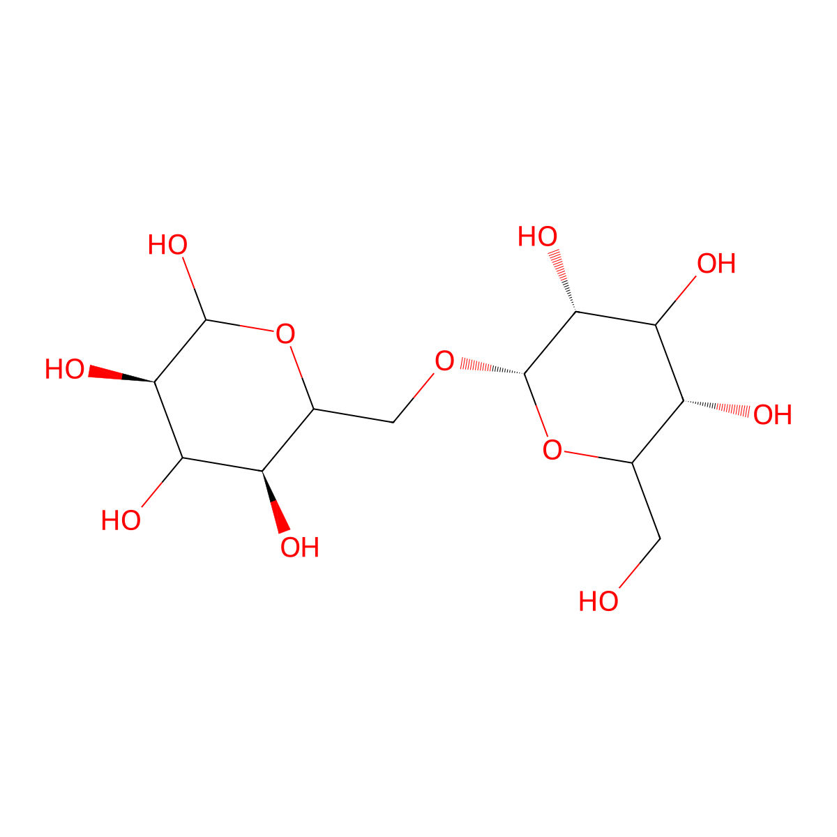 6-O-alpha-D-erythro-Hexopyranosyl-D-erythro-hexopyranose molecular structure, CAS 6614-35-3