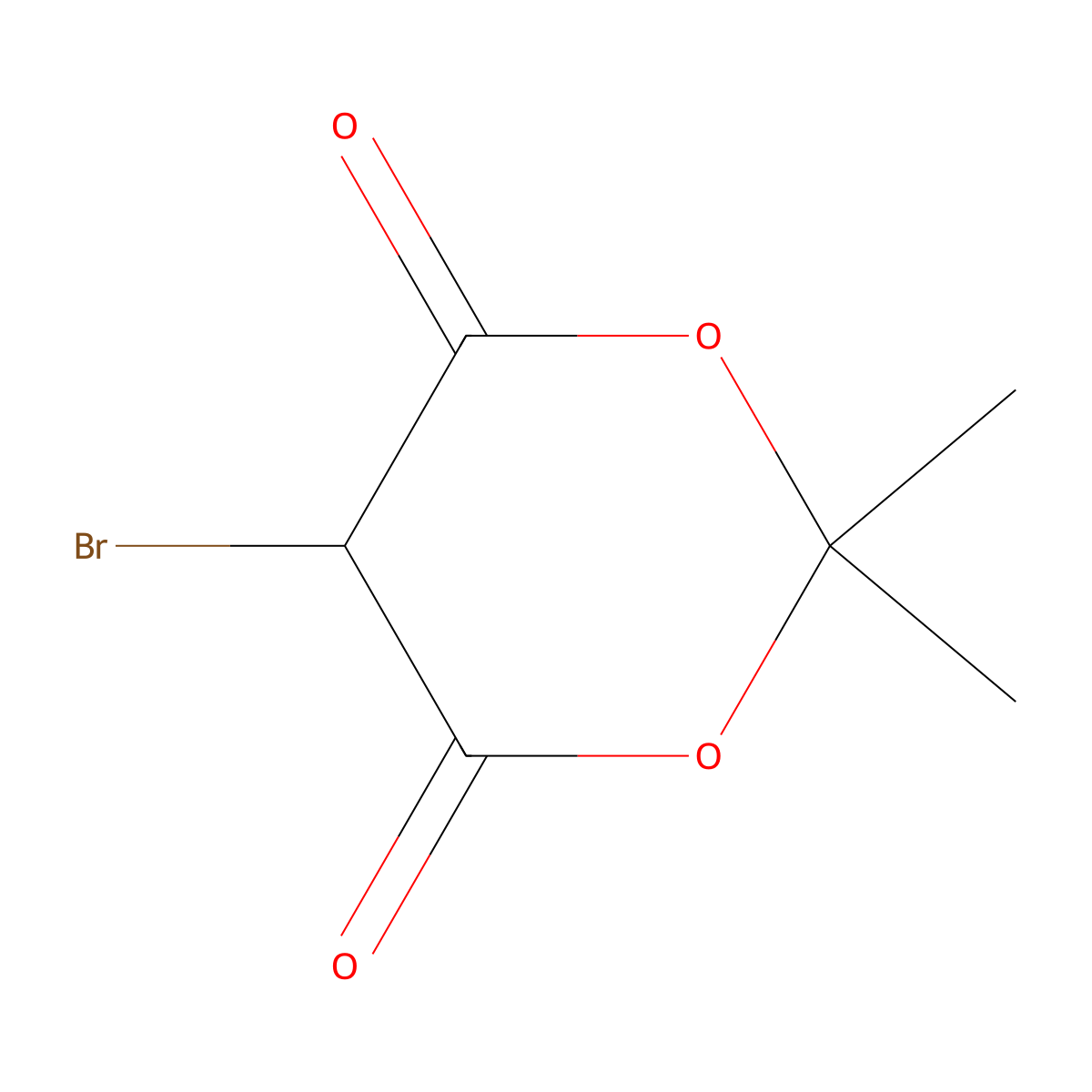5-Bromo-2,2-dimethyl-1,3-dioxane-4,6-dione molecular structure, CAS 66145-20-8