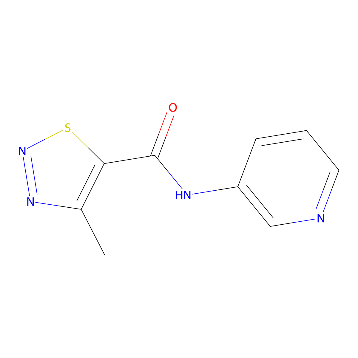 4-methyl-N-(pyridin-3-yl)-1,2,3-thiadiazole-5-carboxamide molecular structure, CAS 661452-34-2