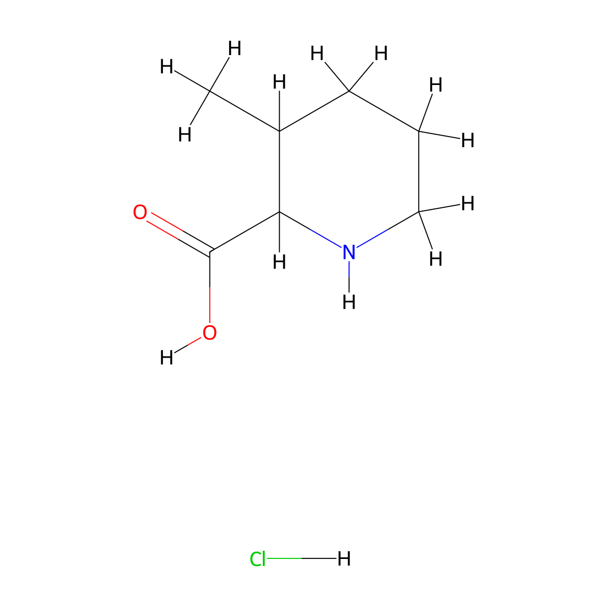 3-Methylpiperidine-2-carboxylic acid hydrochloride molecular structure, CAS 661459-04-7