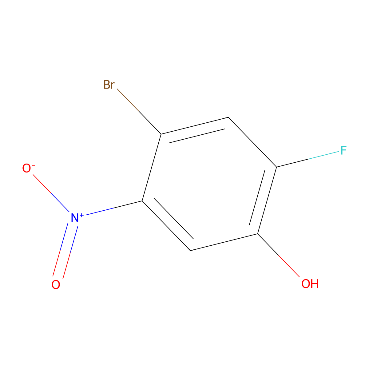 4-Bromo-2-fluoro-5-nitrophenol molecular structure, CAS 661463-12-3