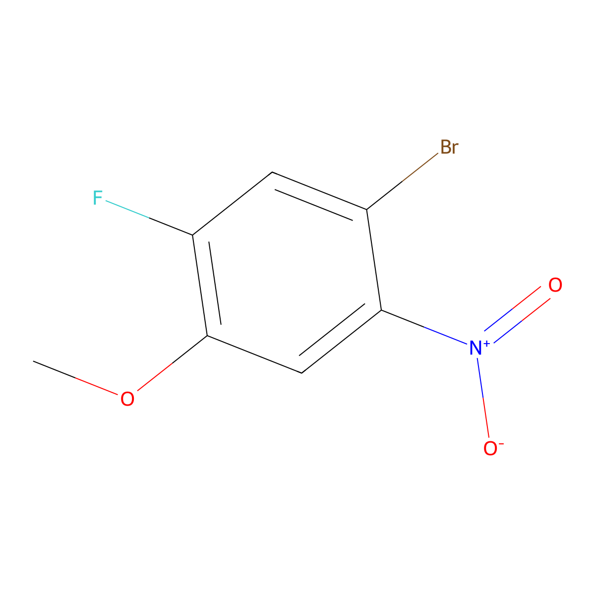 1-Bromo-5-fluoro-4-methoxy-2-nitrobenzene molecular structure, CAS 661463-13-4