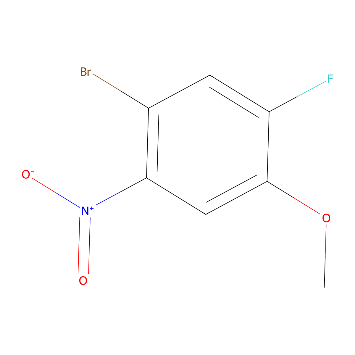 1-Bromo-5-fluoro-4-methoxy-2-nitrobenzene molecular structure, CAS 661463-13-4