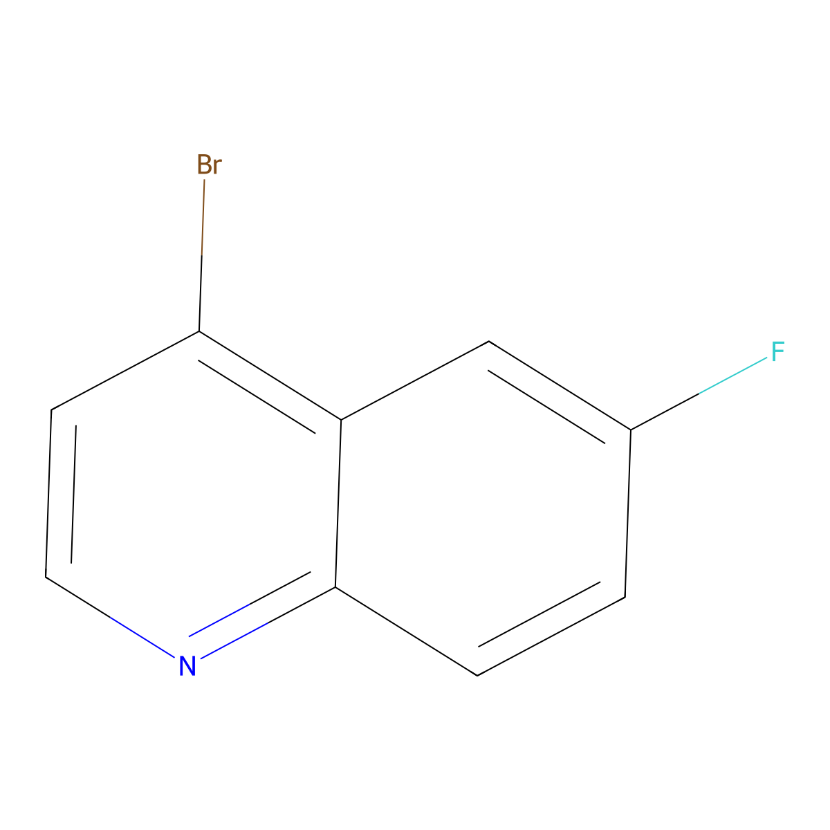 4-Bromo-6-fluoroquinoline molecular structure, CAS 661463-17-8
