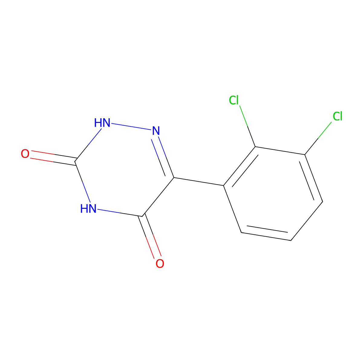 6-(2,3-Dichlorophenyl)-1,2,4-triazine-3,5(2H,4H)-dione molecular structure, CAS 661463-79-2