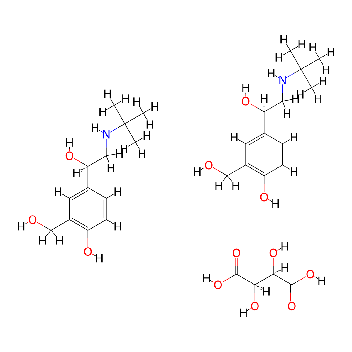 Levalbuterol Tartrate molecular structure, CAS 661464-94-4