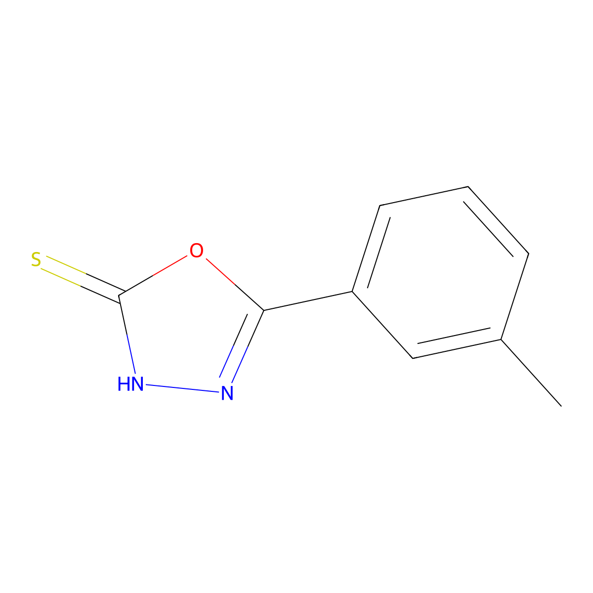 5-(3-Methylphenyl)-1,3,4-oxadiazole-2-thiol molecular structure, CAS 66147-19-1