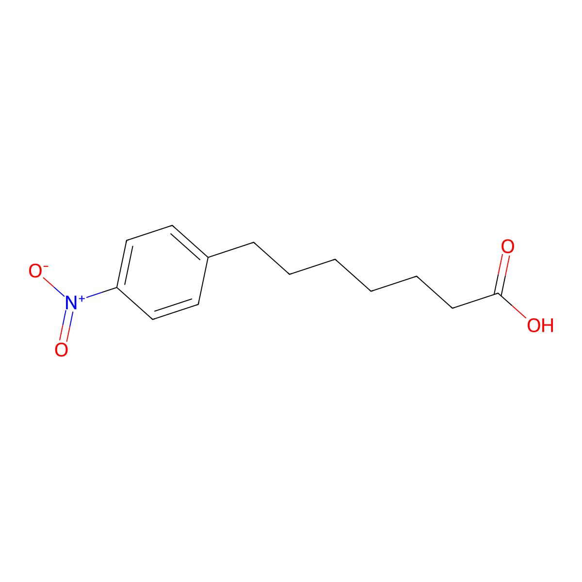 7-(4-Nitrophenyl)heptanoic acid molecular structure, CAS 66147-99-7
