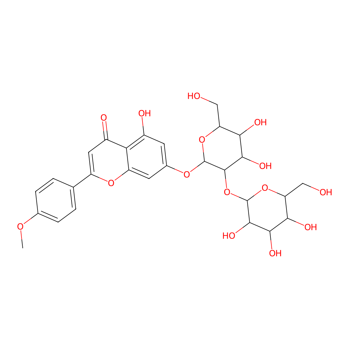 Acacetin 7-O-|A-sophoroside molecular structure, CAS 661470-05-9