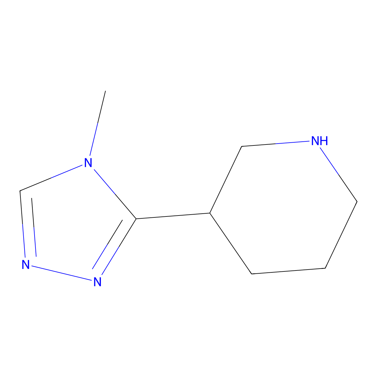 3-(4-Methyl-4H-1,2,4-triazol-3-yl)piperidine molecular structure, CAS 661470-61-7