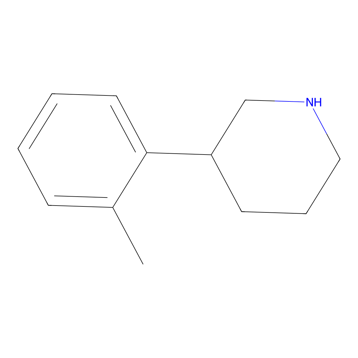 3-(2-Methylphenyl)piperidine molecular structure, CAS 661470-63-9
