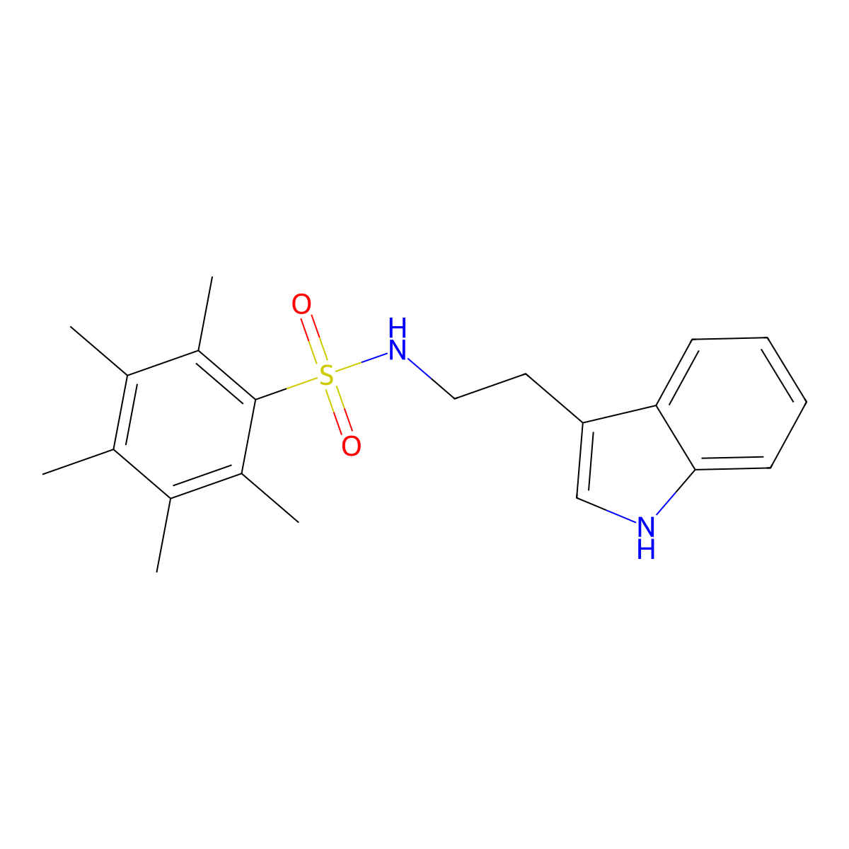N-[2-(1H-indol-3-yl)ethyl]-2,3,4,5,6-pentamethylbenzenesulfonamide molecular structure, CAS 661475-56-5
