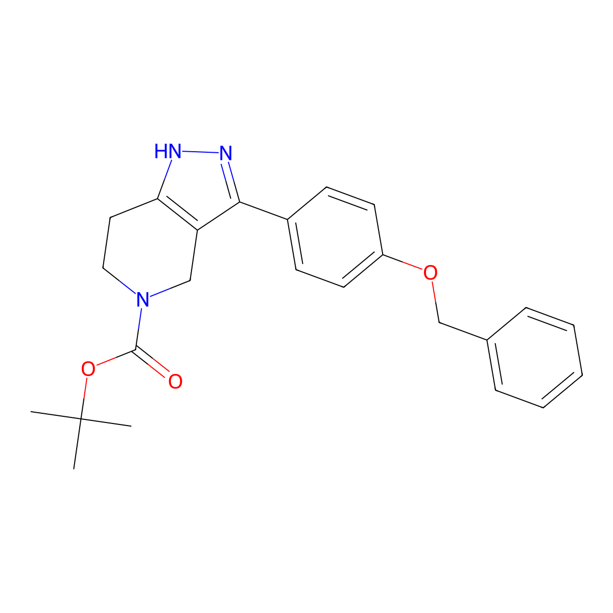 1,1-Dimethylethyl 1,4,6,7-tetrahydro-3-[4-(phenylmethoxy)phenyl]-5H-pyrazolo[4,3-C]pyridine-5-carboxylate molecular structure, CAS 661487-32-7