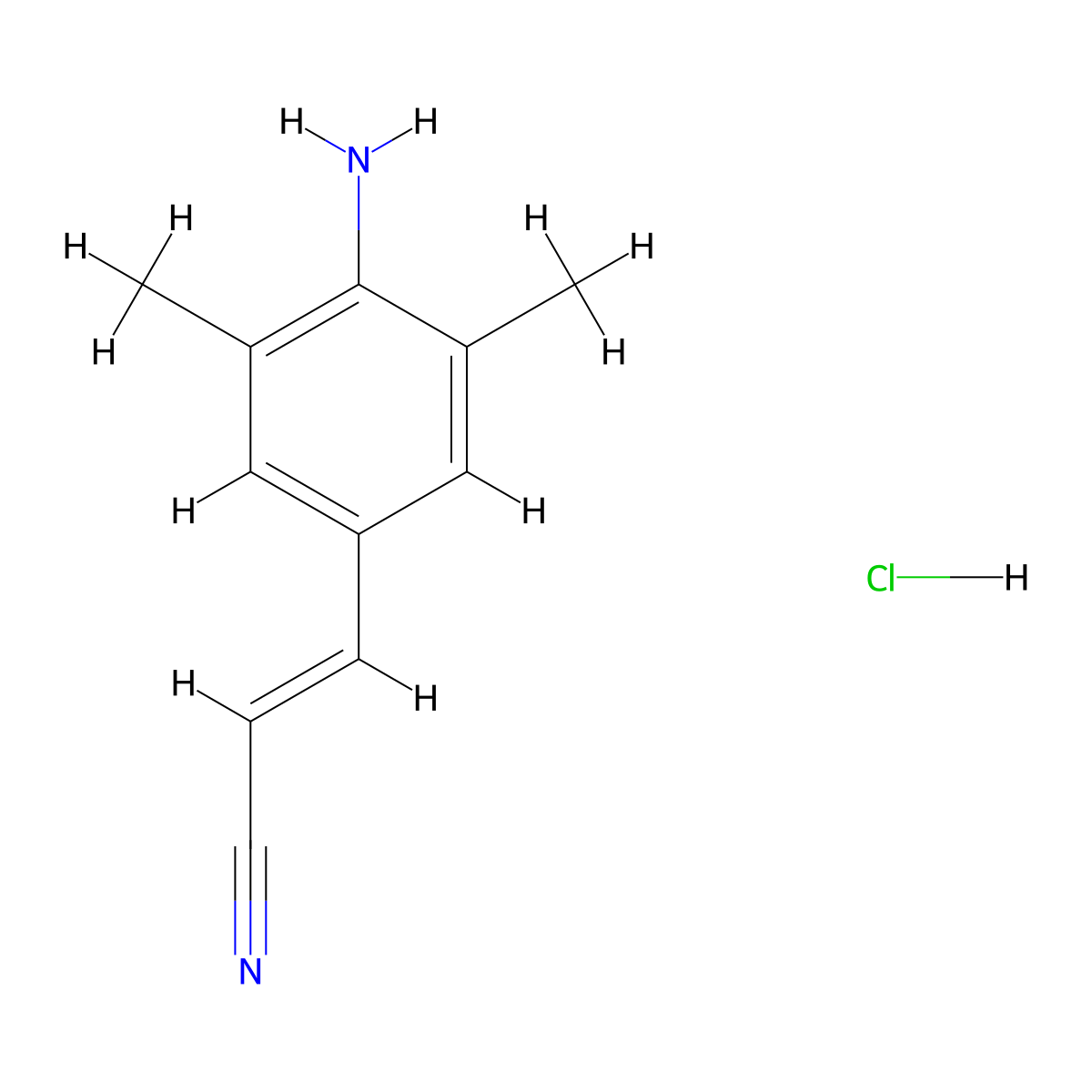 (E)-3-(4-Amino-3,5-dimethylphenyl)acrylonitrile Hydrochloride molecular structure, CAS 661489-23-2