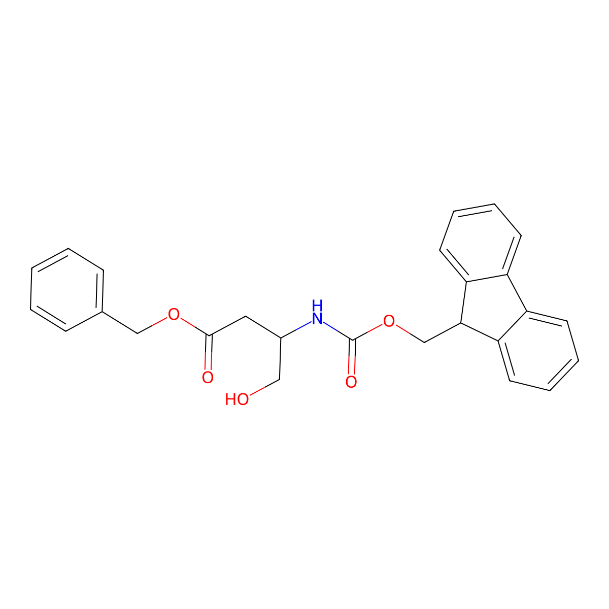 benzyl (3S)-3-{[(9H-fluoren-9-ylmethoxy)carbonyl]amino}-4-hydroxybutanoate molecular structure, CAS 661493-04-5