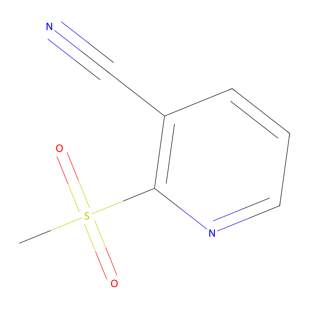 2-(Methanesulfonyl)pyridine-3-carbonitrile molecular structure, CAS 66154-66-3