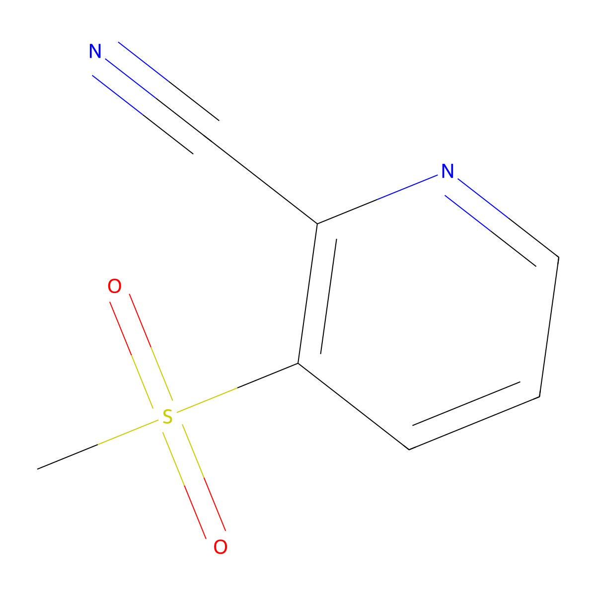3-Methanesulfonylpyridine-2-carbonitrile molecular structure, CAS 66154-67-4