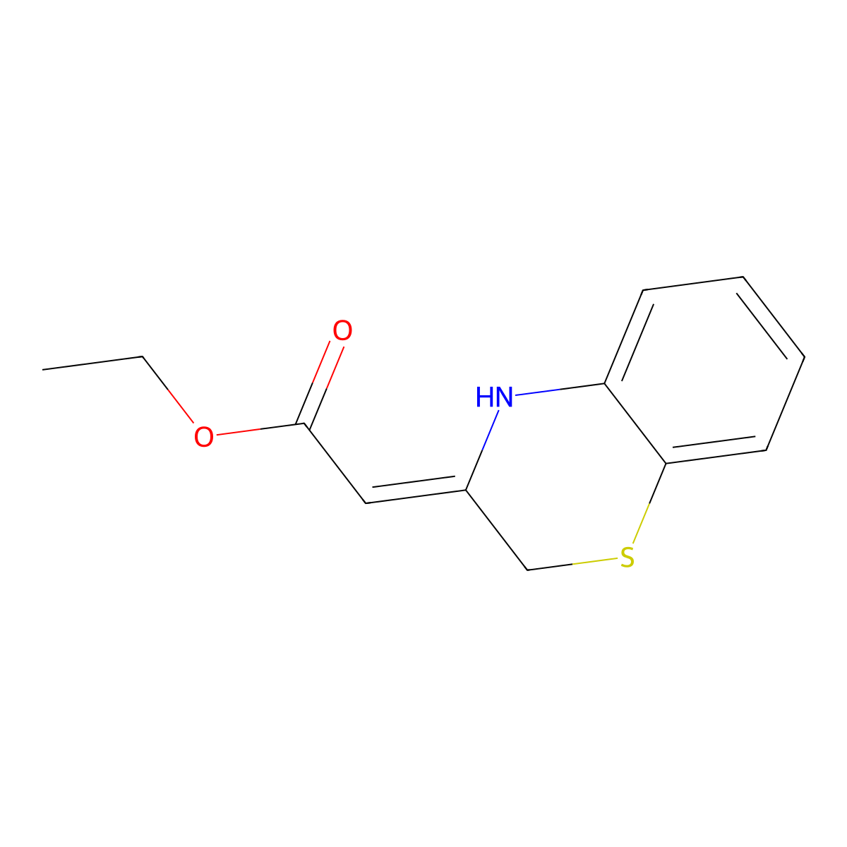 Acetic acid, (2H-1,4-benzothiazin-3(4H)-ylidene)-, ethyl ester molecular structure, CAS 66155-34-8