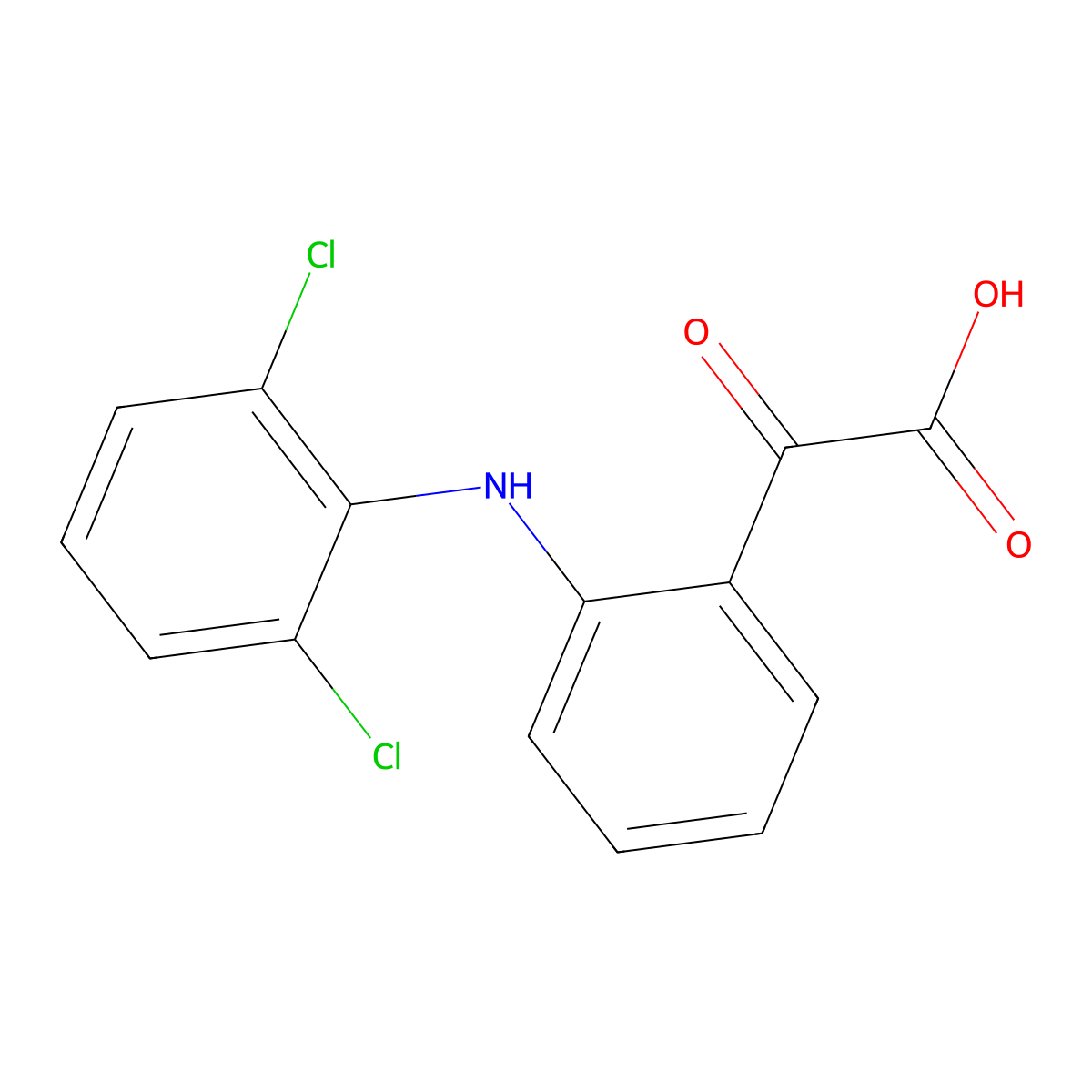 2-(2,6-Dichloroanilino)phenylglyoxylic acid molecular structure, CAS 66156-75-0