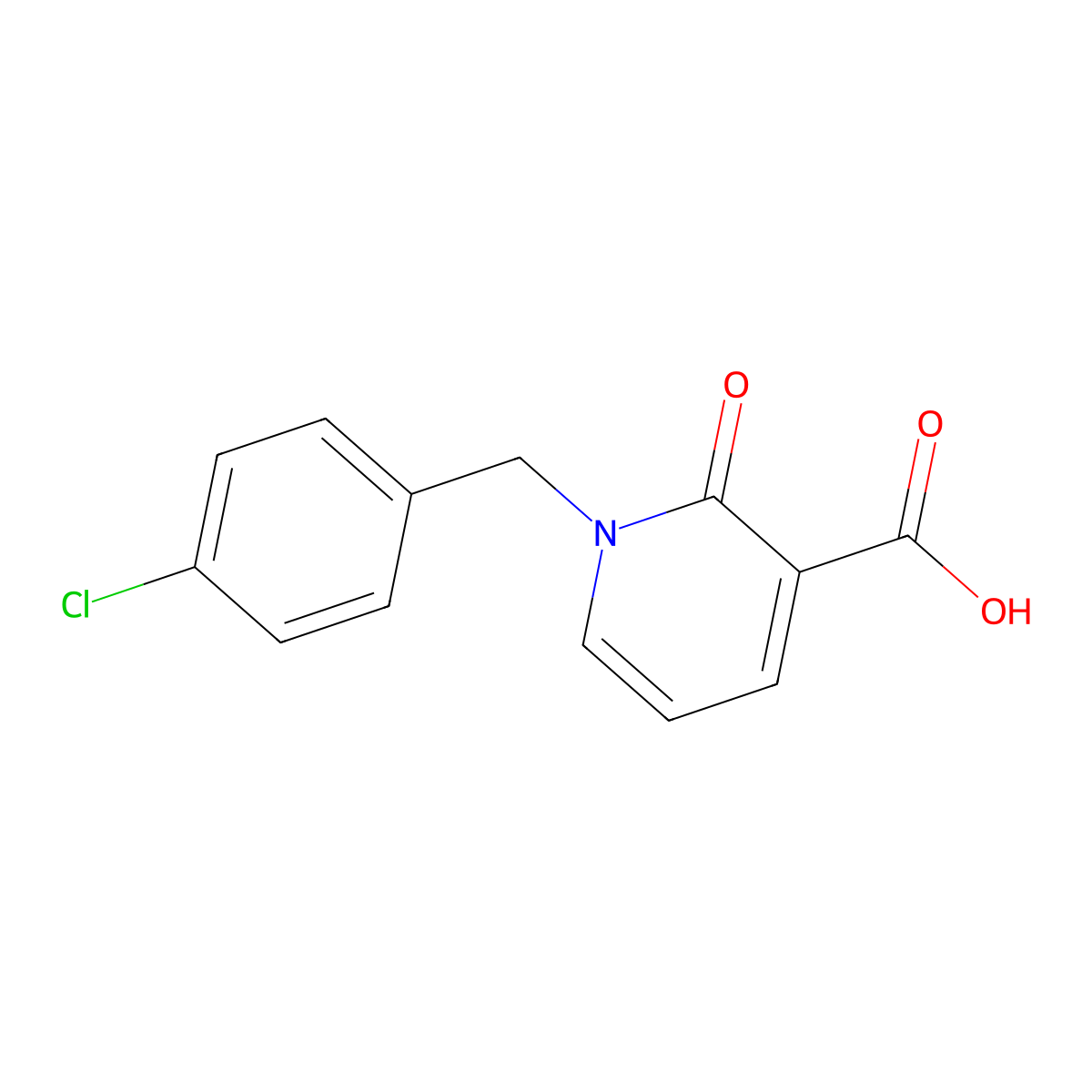 1-(4-Chlorobenzyl)-2-oxo-1,2-dihydropyridine-3-carboxylic acid molecular structure, CAS 66158-15-4