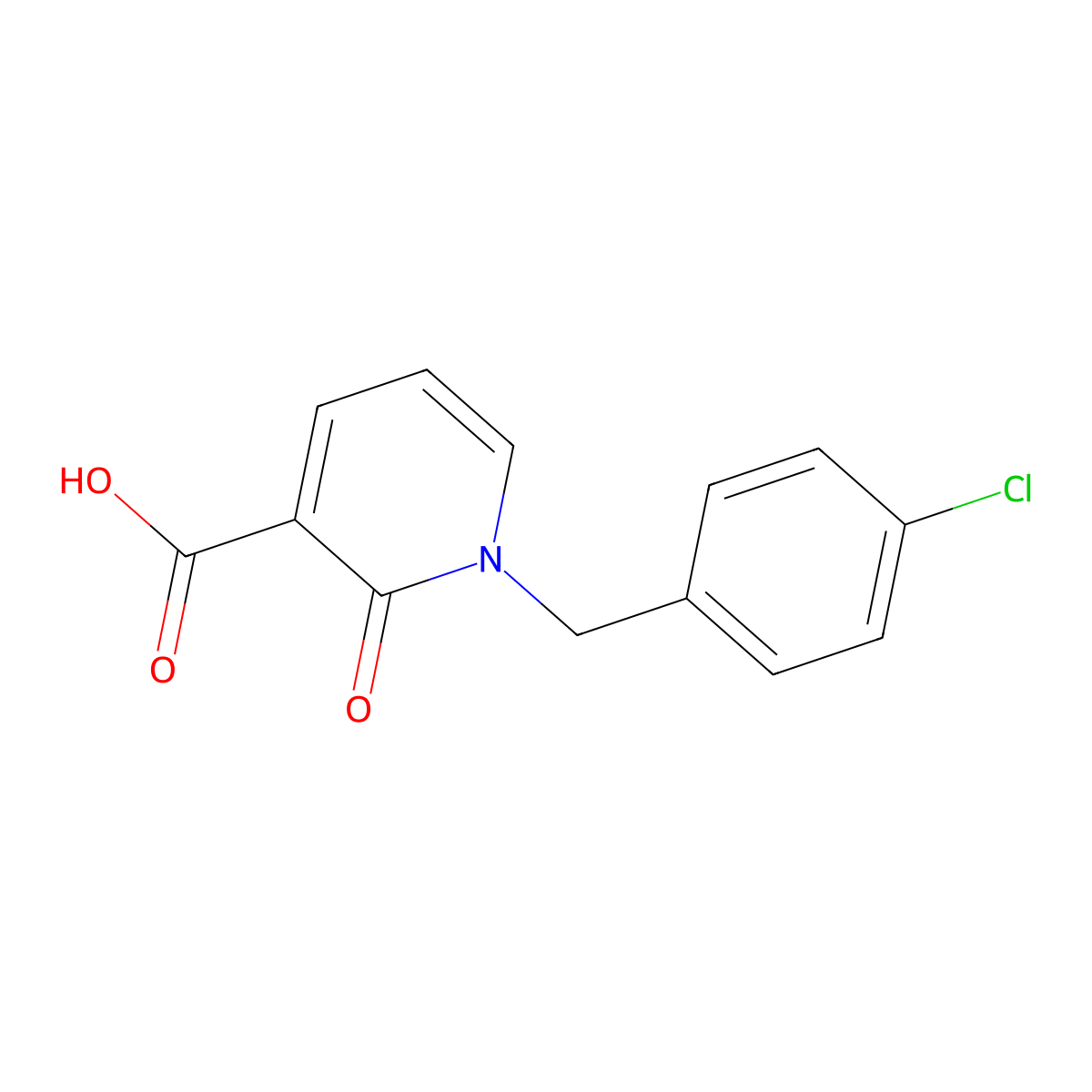 1-(4-Chlorobenzyl)-2-oxo-1,2-dihydropyridine-3-carboxylic acid molecular structure, CAS 66158-15-4