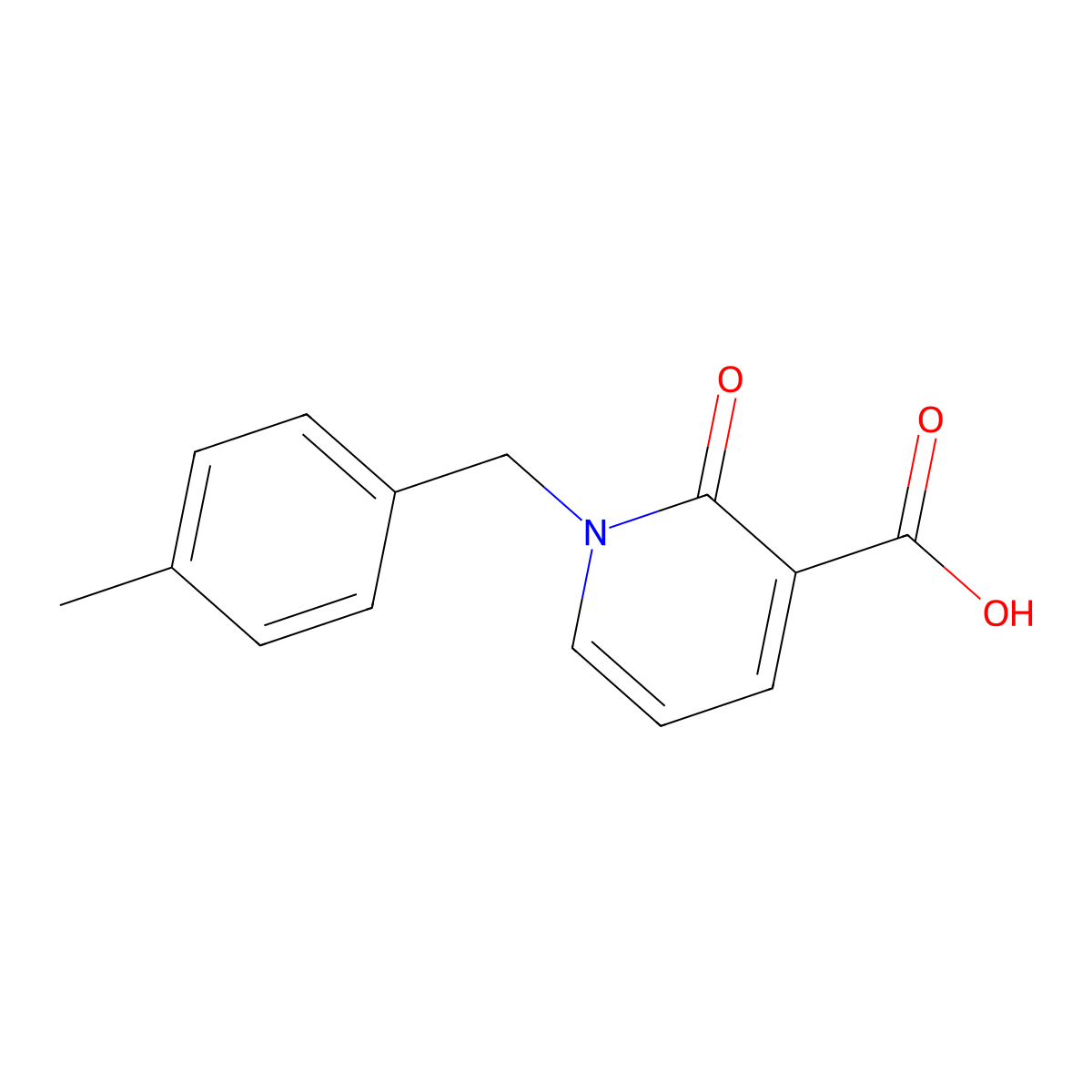 1-(4-Methylbenzyl)-2-oxo-1,2-dihydropyridine-3-carboxylic acid molecular structure, CAS 66158-16-5