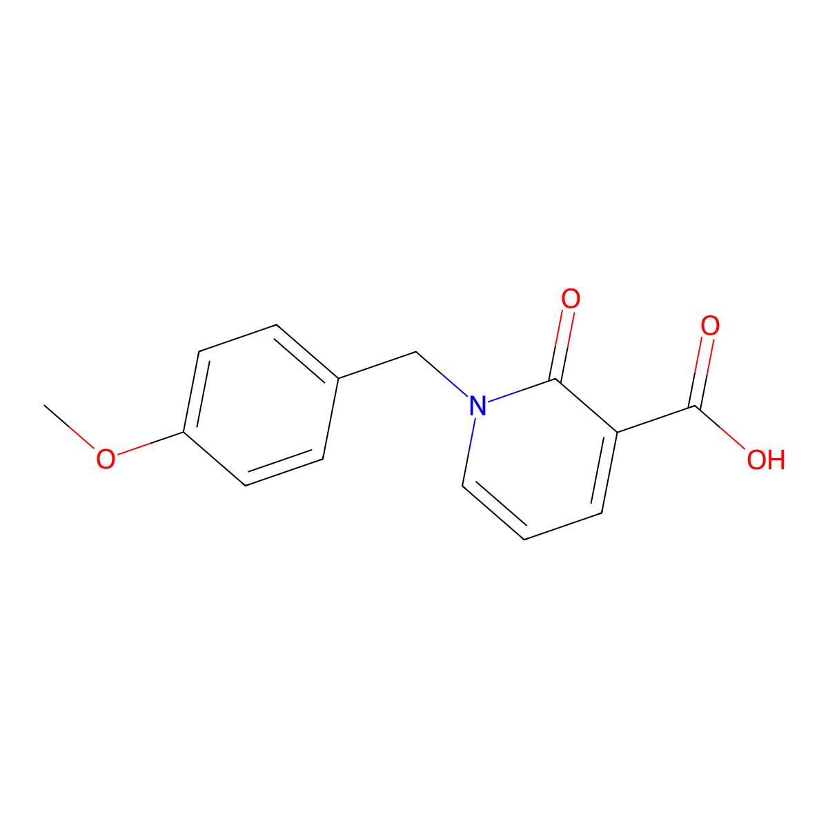 1-(4-Methoxybenzyl)-2-oxo-1,2-dihydro-3-pyridinecarboxylic acid molecular structure, CAS 66158-18-7