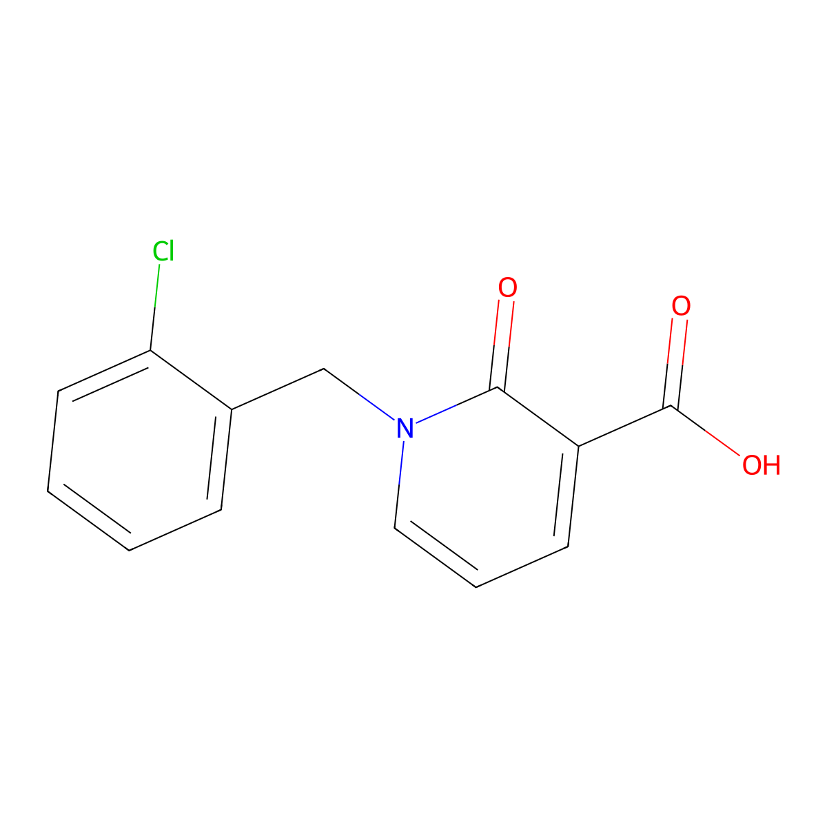 1-(2-Chlorobenzyl)-2-oxo-1,2-dihydro-3-pyridinecarboxylic acid molecular structure, CAS 66158-19-8