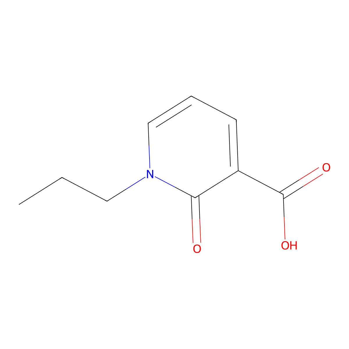 2-Oxo-1-propyl-1,2-dihydropyridine-3-carboxylic acid molecular structure, CAS 66158-28-9