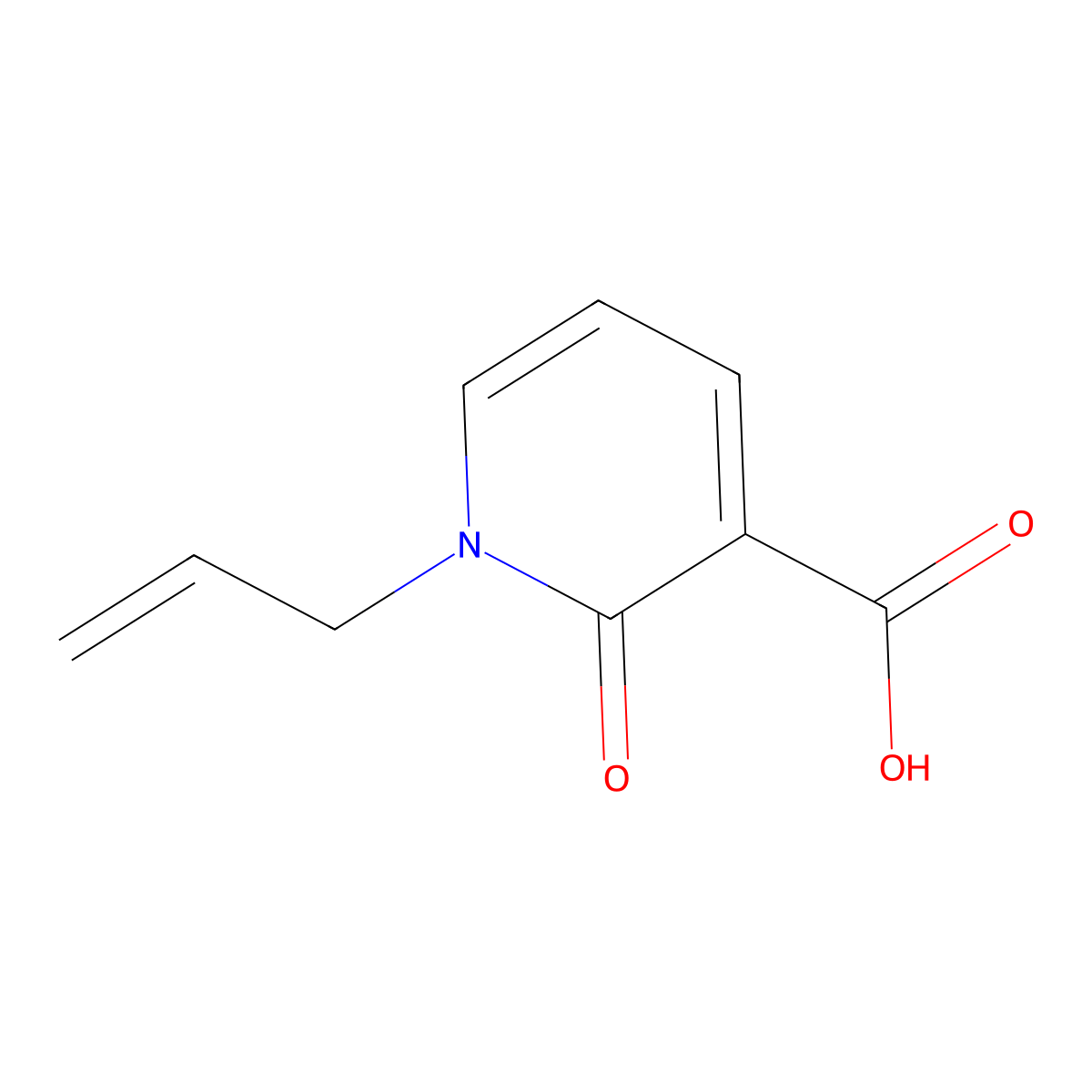 2-Oxo-1-(prop-2-en-1-yl)-1,2-dihydropyridine-3-carboxylic acid molecular structure, CAS 66158-33-6