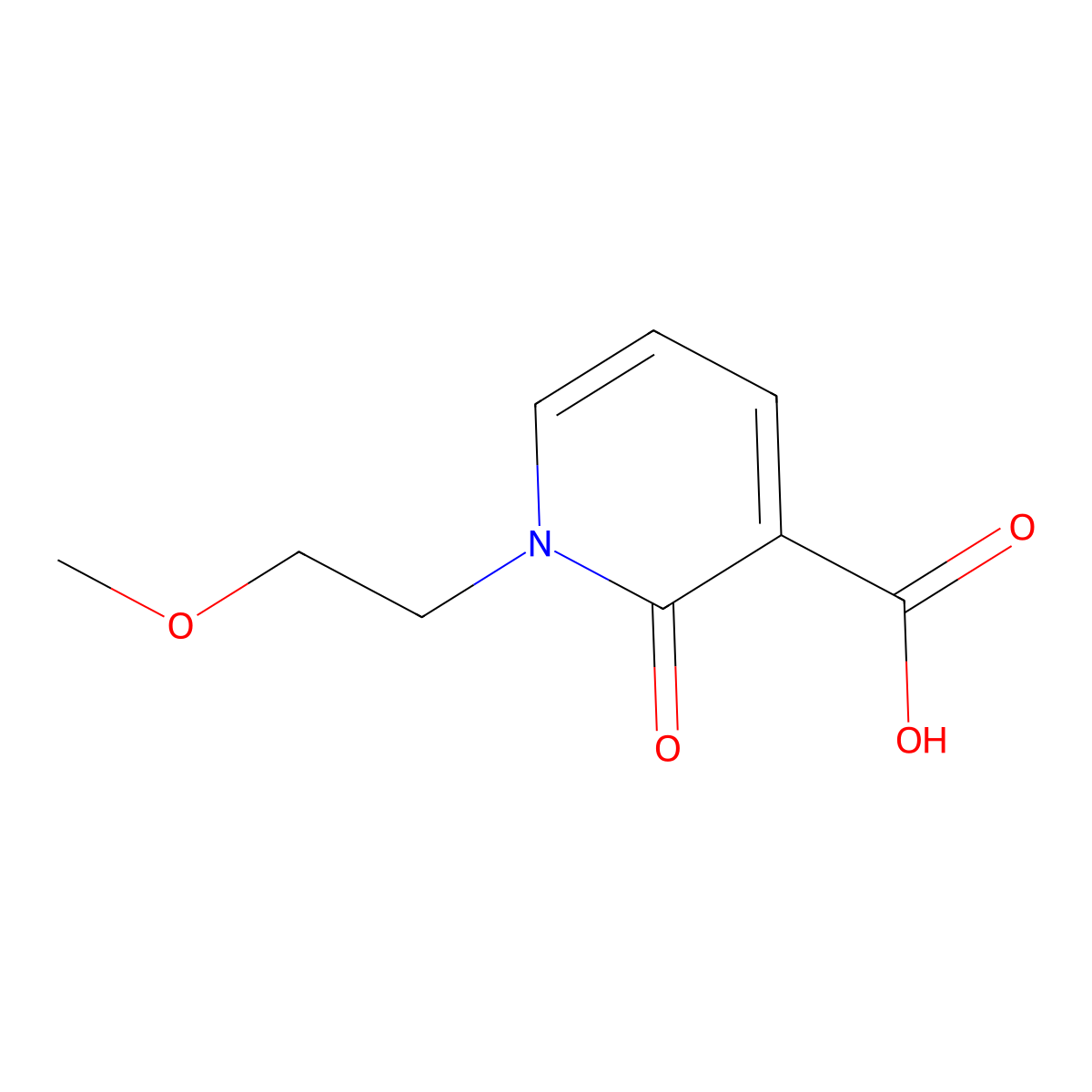 1-(2-Methoxyethyl)-2-oxo-1,2-dihydropyridine-3-carboxylic acid molecular structure, CAS 66158-38-1