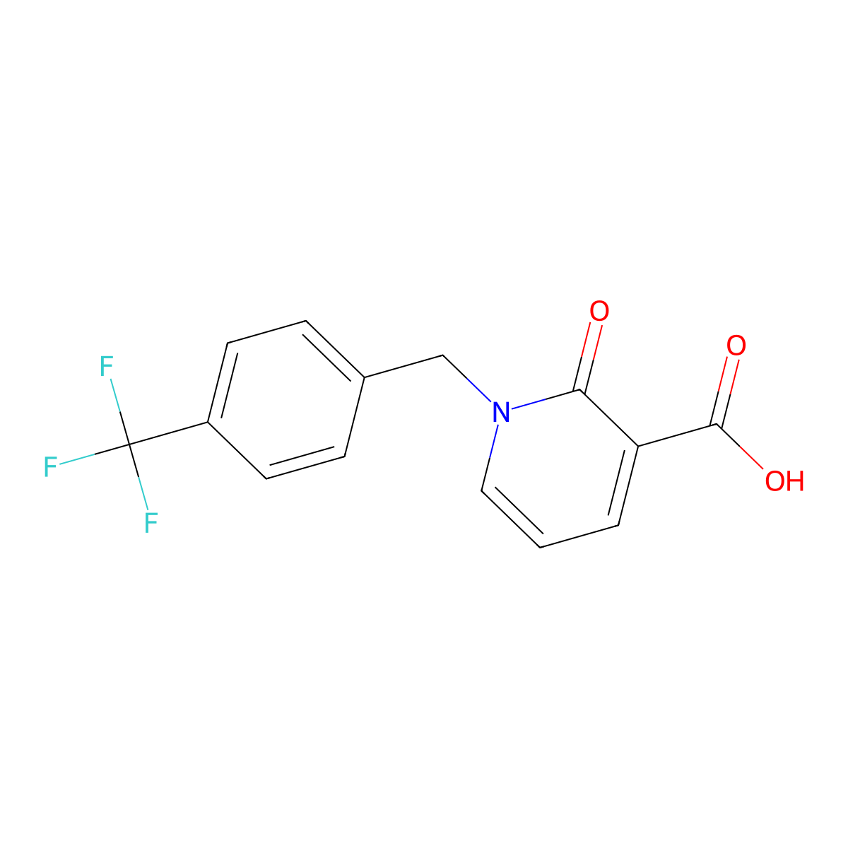 2-Oxo-1-[4-(Trifluoromethyl)Benzyl]-1,2-Dihydro-3-Pyridinecarboxylic Acid molecular structure, CAS 66158-46-1