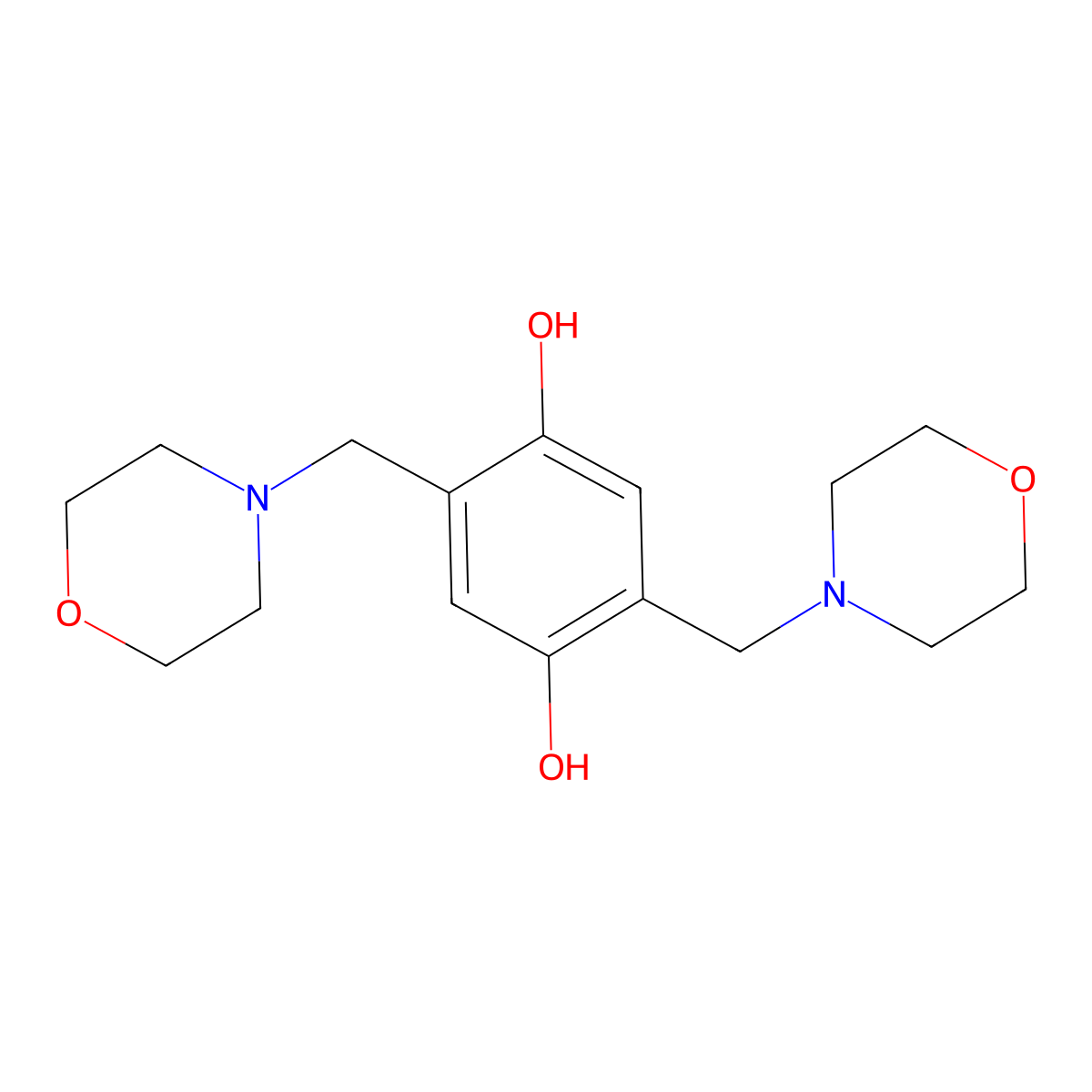 2,5-Bis-(morpholinomethyl)-hydroquinone molecular structure, CAS 6616-56-4
