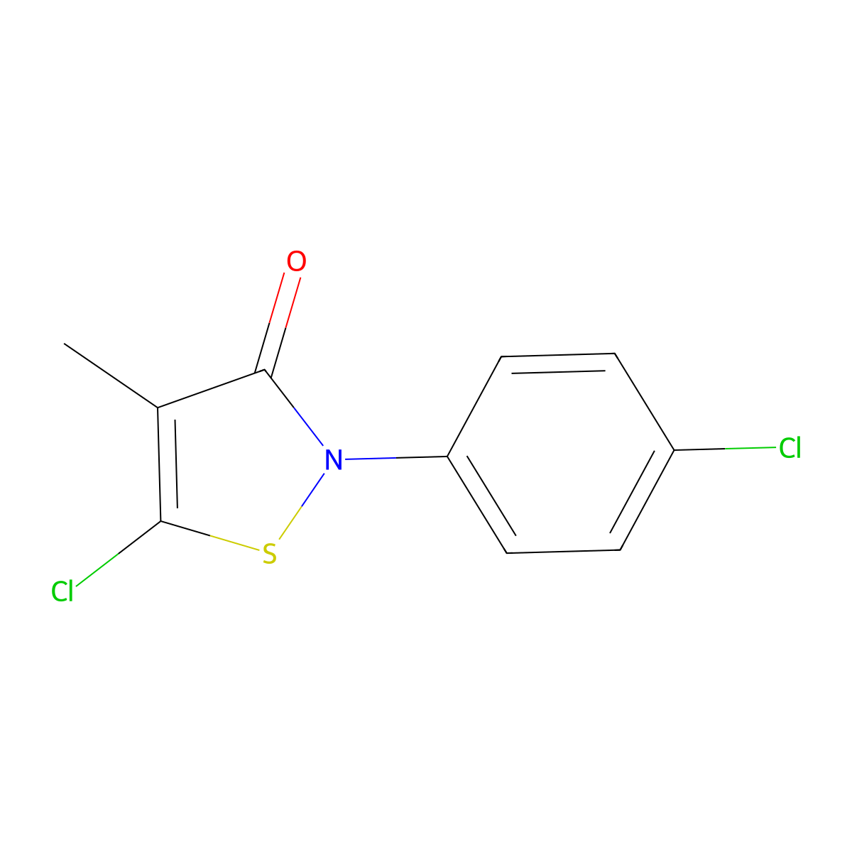 5-chloro-2-(4-chlorophenyl)-4-methyl-3(2H)-isothiazolone molecular structure, CAS 66160-25-6